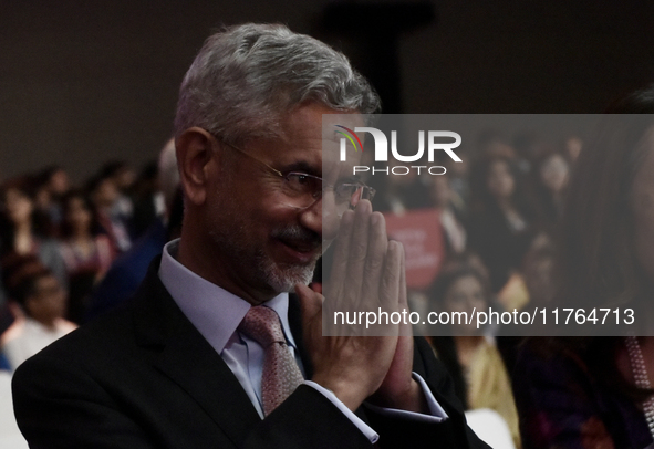 India's external affairs minister Subrahmanyam Jaishankar reacts during an event in Mumbai, India, on November 10, 2024. 