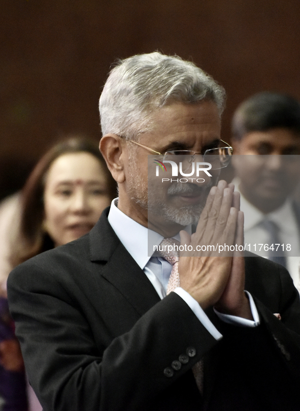 India's external affairs minister Subrahmanyam Jaishankar reacts during an event in Mumbai, India, on November 10, 2024. 