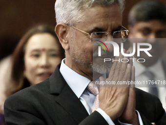 India's external affairs minister Subrahmanyam Jaishankar reacts during an event in Mumbai, India, on November 10, 2024. (