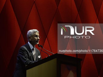 India's external affairs minister Subrahmanyam Jaishankar speaks during an event in Mumbai, India, on November 10, 2024. (