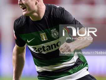 Conrad Harder of Sporting CP celebrates after he scores his team's third goal during the Liga Portugal Betclic match between SC Braga and Sp...