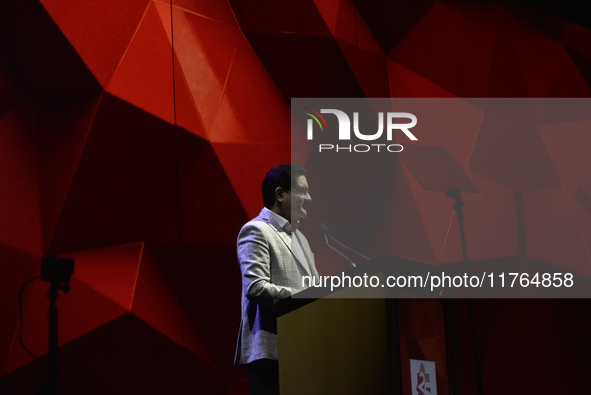 Kumar Mangalam Birla, chairman of Aditya Birla Group, speaks during an event in Mumbai, India, on November 10, 2024. 