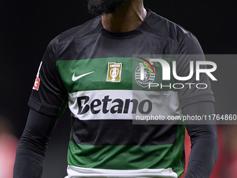 Jeremiah St. Juste of Sporting CP celebrates victory after the Liga Portugal Betclic match between SC Braga and Sporting CP at Estadio Munic...