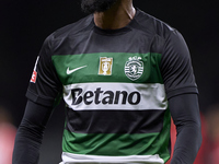 Jeremiah St. Juste of Sporting CP celebrates victory after the Liga Portugal Betclic match between SC Braga and Sporting CP at Estadio Munic...