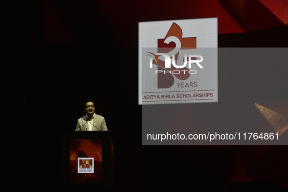 Kumar Mangalam Birla, chairman of Aditya Birla Group, speaks during an event in Mumbai, India, on November 10, 2024. 