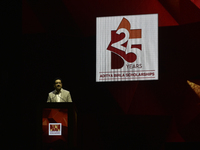 Kumar Mangalam Birla, chairman of Aditya Birla Group, speaks during an event in Mumbai, India, on November 10, 2024. (