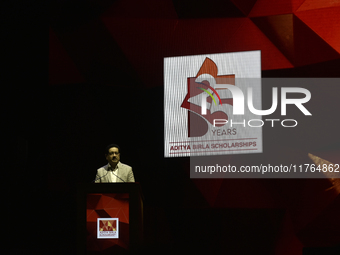 Kumar Mangalam Birla, chairman of Aditya Birla Group, speaks during an event in Mumbai, India, on November 10, 2024. (