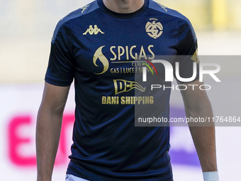 Antonio-Mirko Colak of Spezia Calcio warms up before the Serie B match between SS Juve Stabia and Spezia Calcio at Stadio Romeo Menti Castel...