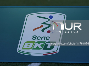 Close up of the lega Serie B logo during the Serie B match between SS Juve Stabia and Spezia Calcio at Stadio Romeo Menti Castellammare Di S...