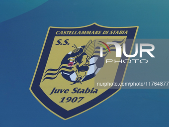 Close up of the SS Juve Stabia logo during the Serie B match between SS Juve Stabia and Spezia Calcio at Stadio Romeo Menti Castellammare Di...