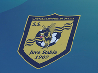 Close up of the SS Juve Stabia logo during the Serie B match between SS Juve Stabia and Spezia Calcio at Stadio Romeo Menti Castellammare Di...