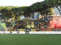 Supporters of SS Juve Stabia during the Serie B match between SS Juve Stabia and Spezia Calcio at Stadio Romeo Menti Castellammare Di Stabia...