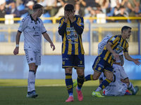 Andrea Adorante of SS Juve Stabia looks dejected during the Serie B match between SS Juve Stabia and Spezia Calcio at Stadio Romeo Menti Cas...