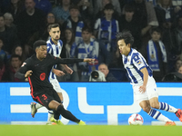 Takefusa Kubo right winger of Real Sociedad and Japan in actiom during the LaLiga match between Real Sociedad and FC Barcelona at Reale Aren...