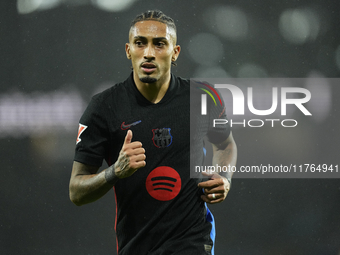 Raphinha right winger of Barcelona and Brazil during the LaLiga match between Real Sociedad and FC Barcelona at Reale Arena on November 10,...