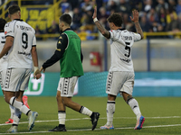 Salvatore Esposito of Spezia Calcio celebrates after scoring during the Serie B match between SS Juve Stabia and Spezia Calcio at Stadio Rom...