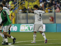 Salvatore Esposito of Spezia Calcio celebrates after scoring during the Serie B match between SS Juve Stabia and Spezia Calcio at Stadio Rom...