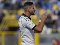 Antonio-Mirko Colak of Spezia Calcio celebrates after scoring during the Serie B match between SS Juve Stabia and Spezia Calcio at Stadio Ro...