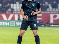 Matteo Guendouzi plays during the Serie A match between AC Monza and SS Lazio at U-Power Stadium in Monza, Italy, on November 10, 2024. (