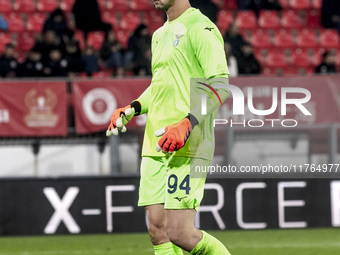 Ivan Provedel plays during the Serie A match between AC Monza and SS Lazio at U-Power Stadium in Monza, Italy, on November 10, 2024 (