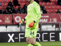 Ivan Provedel plays during the Serie A match between AC Monza and SS Lazio at U-Power Stadium in Monza, Italy, on November 10, 2024 (