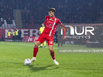 Daniel Maldini plays during the Serie A match between AC Monza and SS Lazio in Monza, Italy, on November 10, 2024, at U-Power Stadium. (