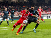 Dany Mota and Mario Gila play during the Serie A match between AC Monza and SS Lazio at U-Power Stadium in Monza, Italy, on November 10, 202...