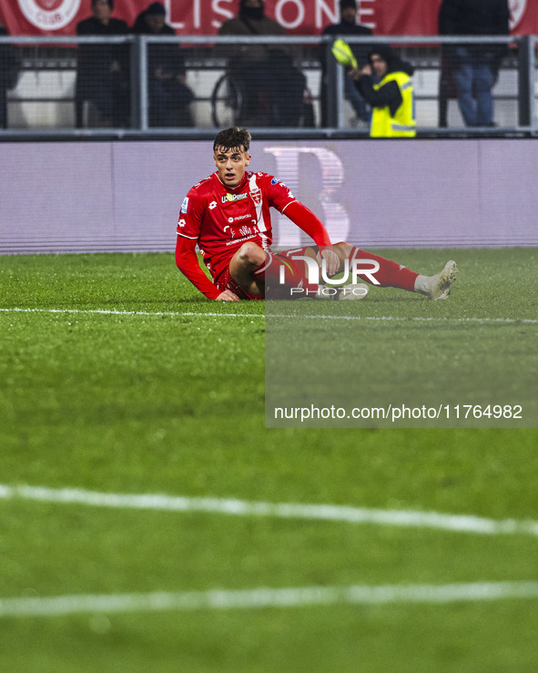 Daniel Maldini plays during the Serie A match between AC Monza and SS Lazio in Monza, Italy, on November 10, 2024, at U-Power Stadium. 