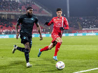 Nuno Tavares plays during the Serie A match between AC Monza and SS Lazio at U-Power Stadium in Monza, Italy, on November 10, 2024 (