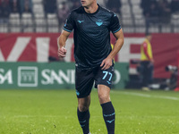 Adam Marusic plays during the Serie A match between AC Monza and SS Lazio at U-Power Stadium in Monza, Italy, on November 10, 2024. (