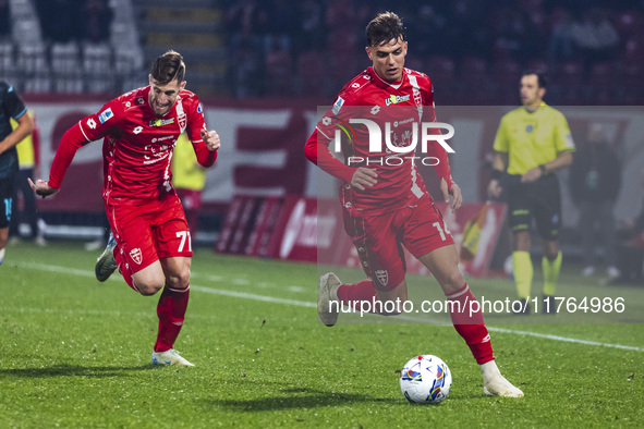 Daniel Maldini plays during the Serie A match between AC Monza and SS Lazio in Monza, Italy, on November 10, 2024, at U-Power Stadium. 