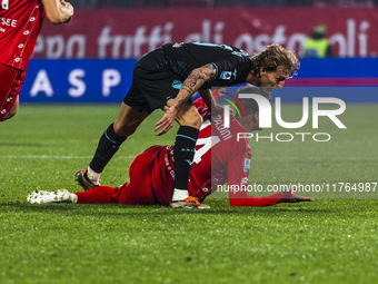 Daniel Maldini and Nicolo Rovella are in action during the Serie A match between AC Monza and SS Lazio at U-Power Stadium in Monza, Italy, o...