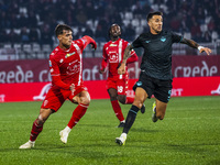 Matias Vecino and Daniel Maldini play during the Serie A match between AC Monza and SS Lazio at U-Power Stadium in Monza, Italy, on November...