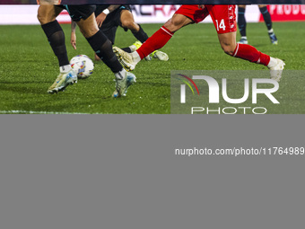 Daniel Maldini plays during the Serie A match between AC Monza and SS Lazio in Monza, Italy, on November 10, 2024, at U-Power Stadium. (