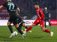 Daniel Maldini plays during the Serie A match between AC Monza and SS Lazio in Monza, Italy, on November 10, 2024, at U-Power Stadium. (