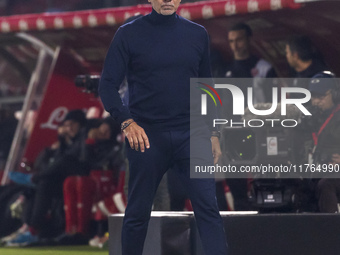 Marco Baroni participates in the Serie A match between AC Monza and SS Lazio in Monza, Italy, on November 10, 2024, at U-Power Stadium (