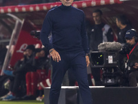 Marco Baroni participates in the Serie A match between AC Monza and SS Lazio in Monza, Italy, on November 10, 2024, at U-Power Stadium (