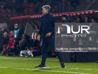 Marco Baroni participates in the Serie A match between AC Monza and SS Lazio in Monza, Italy, on November 10, 2024, at U-Power Stadium (