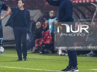 Marco Baroni participates in the Serie A match between AC Monza and SS Lazio in Monza, Italy, on November 10, 2024, at U-Power Stadium (