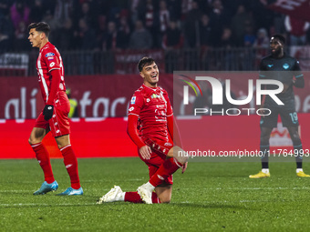 Daniel Maldini plays during the Serie A match between AC Monza and SS Lazio in Monza, Italy, on November 10, 2024, at U-Power Stadium. (