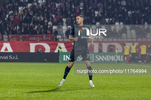 Adam Marusic plays during the Serie A match between AC Monza and SS Lazio at U-Power Stadium in Monza, Italy, on November 10, 2024. 