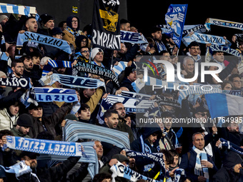 A Lazio supporter is in action during the Serie A match between AC Monza and SS Lazio at U-Power Stadium in Monza, Italy, on November 10, 20...