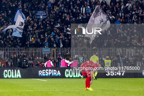 Mattia Zaccagni celebrates the goal during the Serie A match between AC Monza and SS Lazio at U-Power Stadium in Monza, Italy, on November 1...