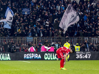 Mattia Zaccagni celebrates the goal during the Serie A match between AC Monza and SS Lazio at U-Power Stadium in Monza, Italy, on November 1...