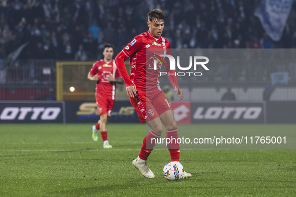 Daniel Maldini plays during the Serie A match between AC Monza and SS Lazio in Monza, Italy, on November 10, 2024, at U-Power Stadium. 