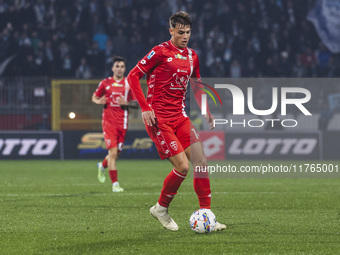 Daniel Maldini plays during the Serie A match between AC Monza and SS Lazio in Monza, Italy, on November 10, 2024, at U-Power Stadium. (