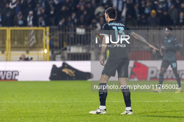 Alessio Romagnoli plays during the Serie A match between AC Monza and SS Lazio in Monza, Italy, on November 10, 2024, at U-Power Stadium 