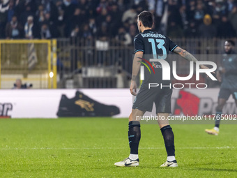 Alessio Romagnoli plays during the Serie A match between AC Monza and SS Lazio in Monza, Italy, on November 10, 2024, at U-Power Stadium (