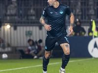 Alessio Romagnoli plays during the Serie A match between AC Monza and SS Lazio in Monza, Italy, on November 10, 2024, at U-Power Stadium (