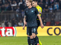 Nicolo Rovella plays during the Serie A match between AC Monza and SS Lazio at U-Power Stadium in Monza, Italy, on November 10, 2024. (